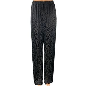 NEW Daisy Street Black Velvet Tiger Animal Print Straight Wide Trousers Pants 1X